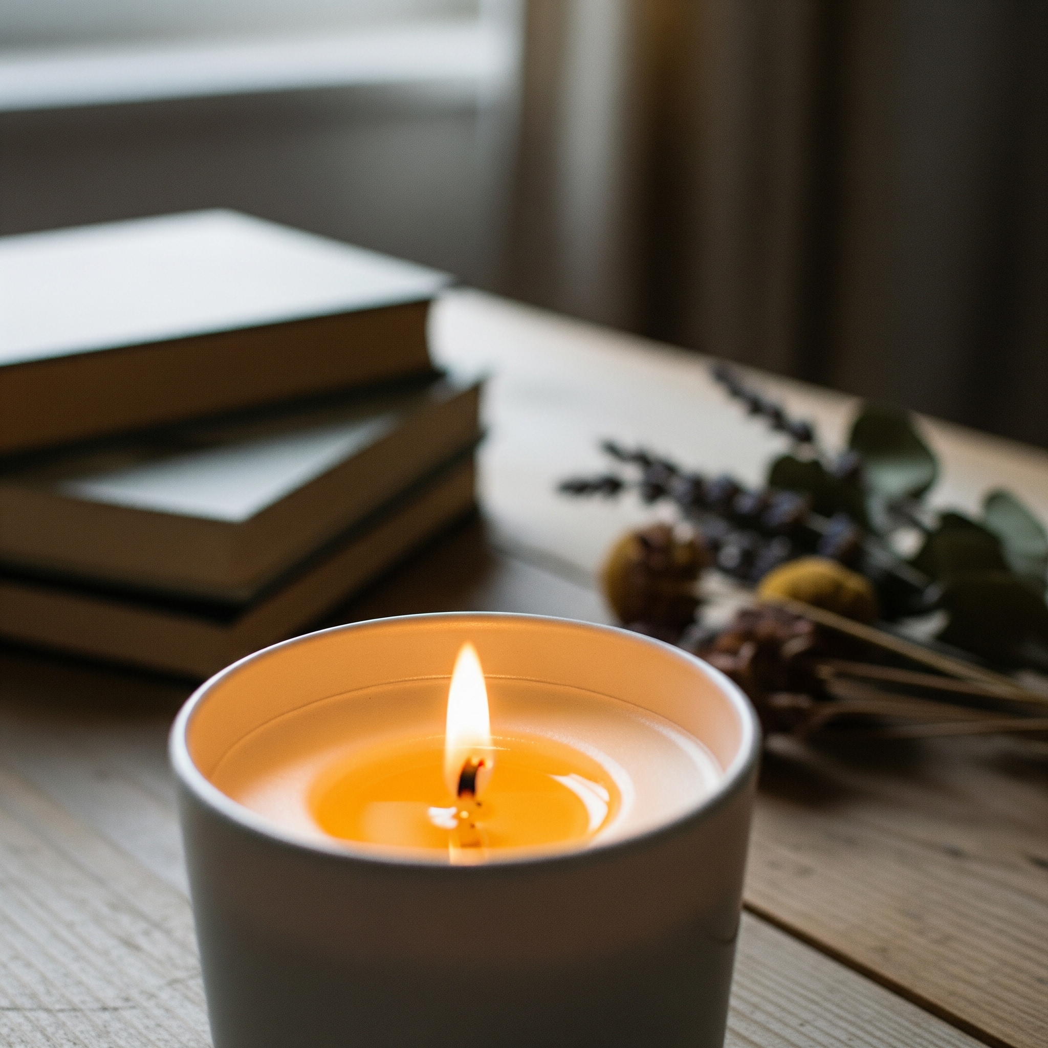 หน้าเทียนที่ละลายถึงขอบแก้วอย่างสมบูรณ์